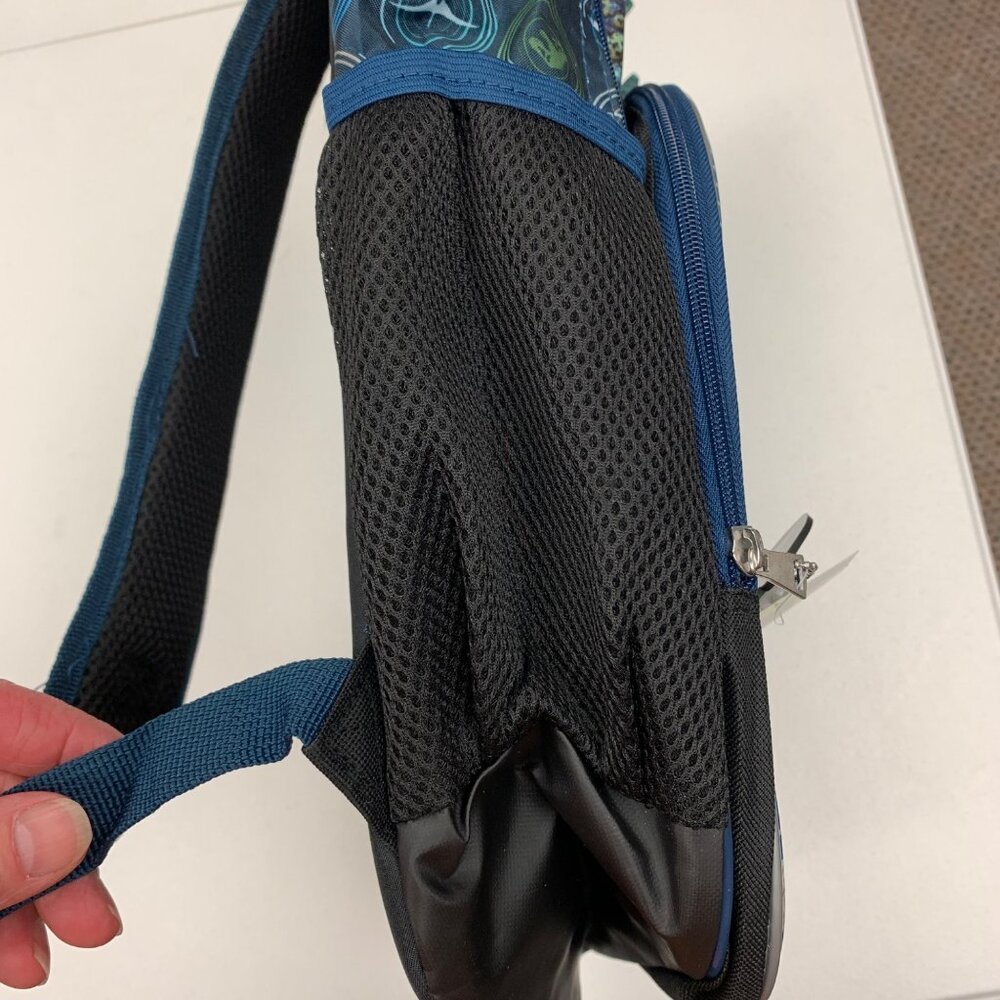 Jurassic World 17" Backpack Padded Laptop Sleeve Water-Resistant Blue Dinosaur - Picture 7 of 10